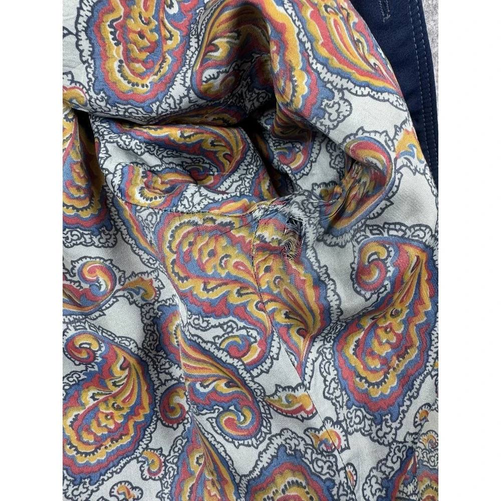 Vintage JCPenney Leisure Suit Jacket Mens 44 Blue Paisley Lined Western 60s 70s